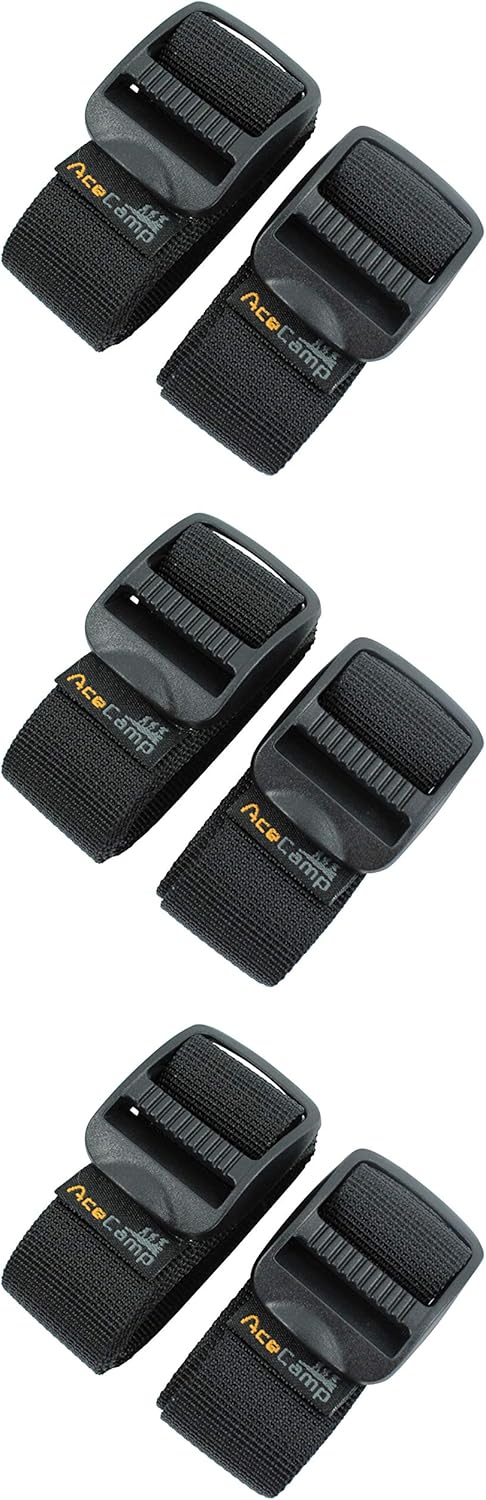 AceCamp 3X Koffergurt Set – 2,5 x 120 cm, Schwarz