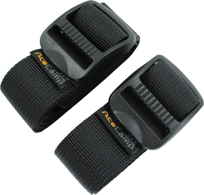 AceCamp 3X Koffergurt Set – 2,5 x 120 cm, Schwarz