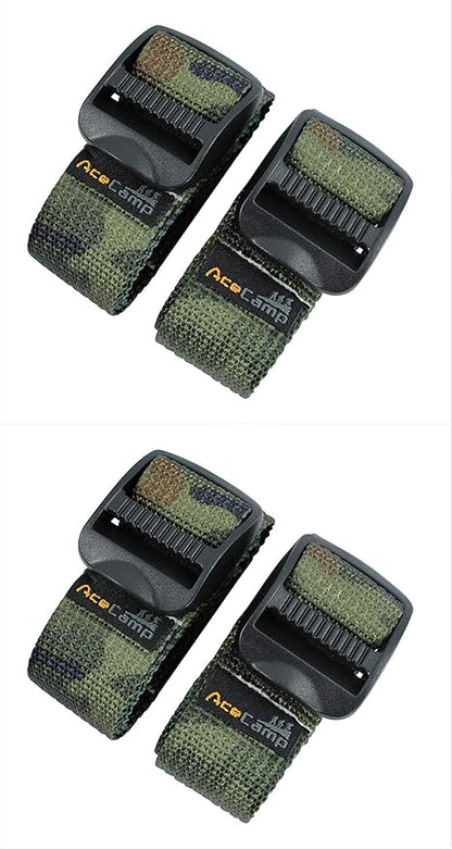 AceCamp 4er Pack Packriemen 2,5x120cm Camouflage Grün