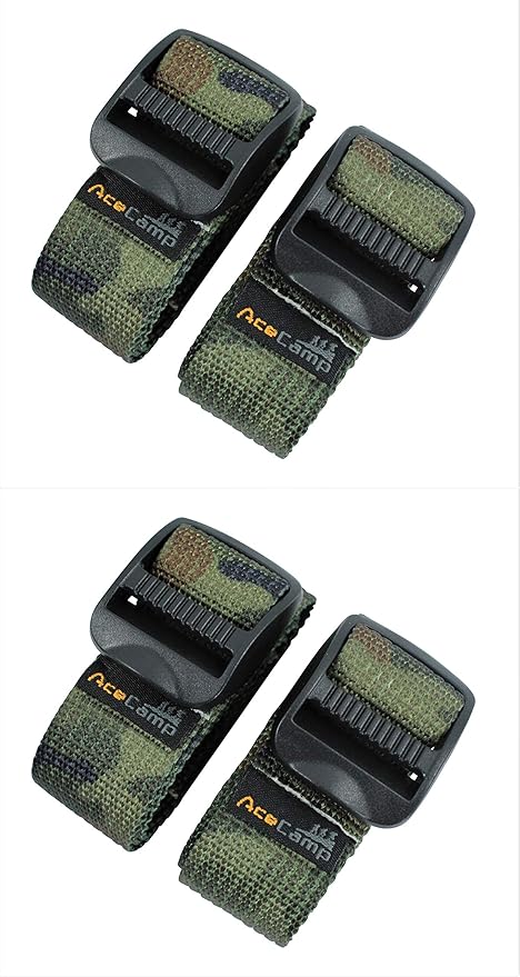 AceCamp 4er Pack Packriemen 2,5x120cm Camouflage Grün