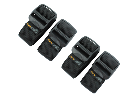 AceCamp Packriemen 4er-Set – 2,5 x 65 cm, schwarz