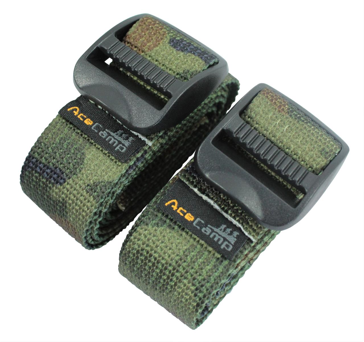 2 x Packriemen/Gurtband, Camouflage Grün, 2.5 x 120 cm