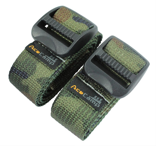 2 x Packriemen/Gurtband, Camouflage Grün, 2.5 x 120 cm