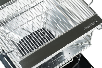 AceCamp Grill, Camping, Holzkohle, Tragbarer Faltgrill aus Edelstahl, weitere Größen