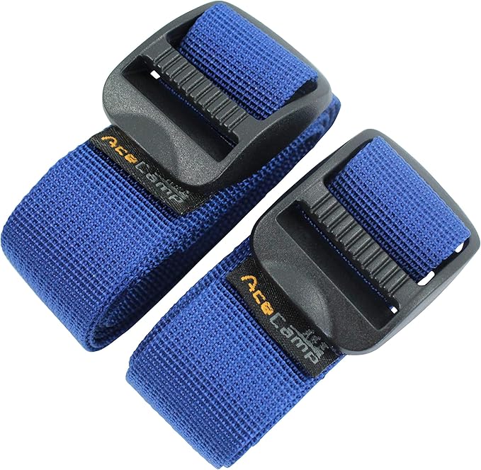 AceCamp Koffergurt 2er-Set – Blau, 2,5 x 120 cm