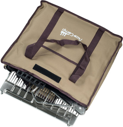 AceCamp Grill, Camping, Holzkohle, Tragbarer Faltgrill aus Edelstahl, weitere Größen