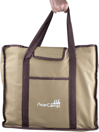 AceCamp Grill, Camping, Holzkohle, Tragbarer Faltgrill aus Edelstahl, weitere Größen