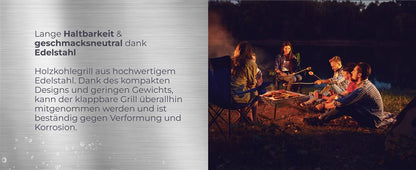 AceCamp Holzkohlegrill To Go Medium – faltbar & tragbar