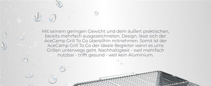 AceCamp Holzkohlegrill To Go Medium – faltbar & tragbar