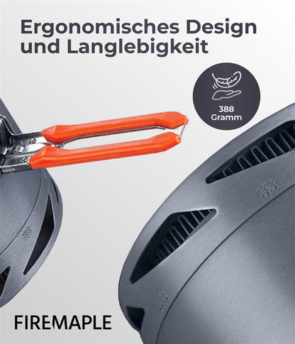 Fire-Maple Campingtopf K2 Orange 1,5 L – Aluminium
