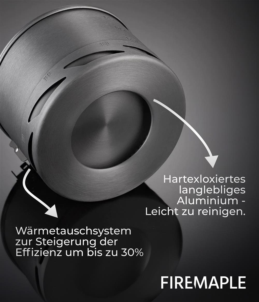 Fire-Maple Campingtopf K2 Orange 1,5 L – Aluminium