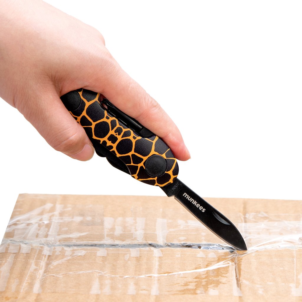 munkees Taschenmesser Giraffe Korkenzieher und Dosenöffner Detailansicht