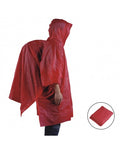 Regenponcho mit Rucksackschutz – 3/4 Arm, Rot oder Orange