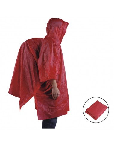 Regenponcho mit Rucksackschutz – 3/4 Arm, Rot oder Orange