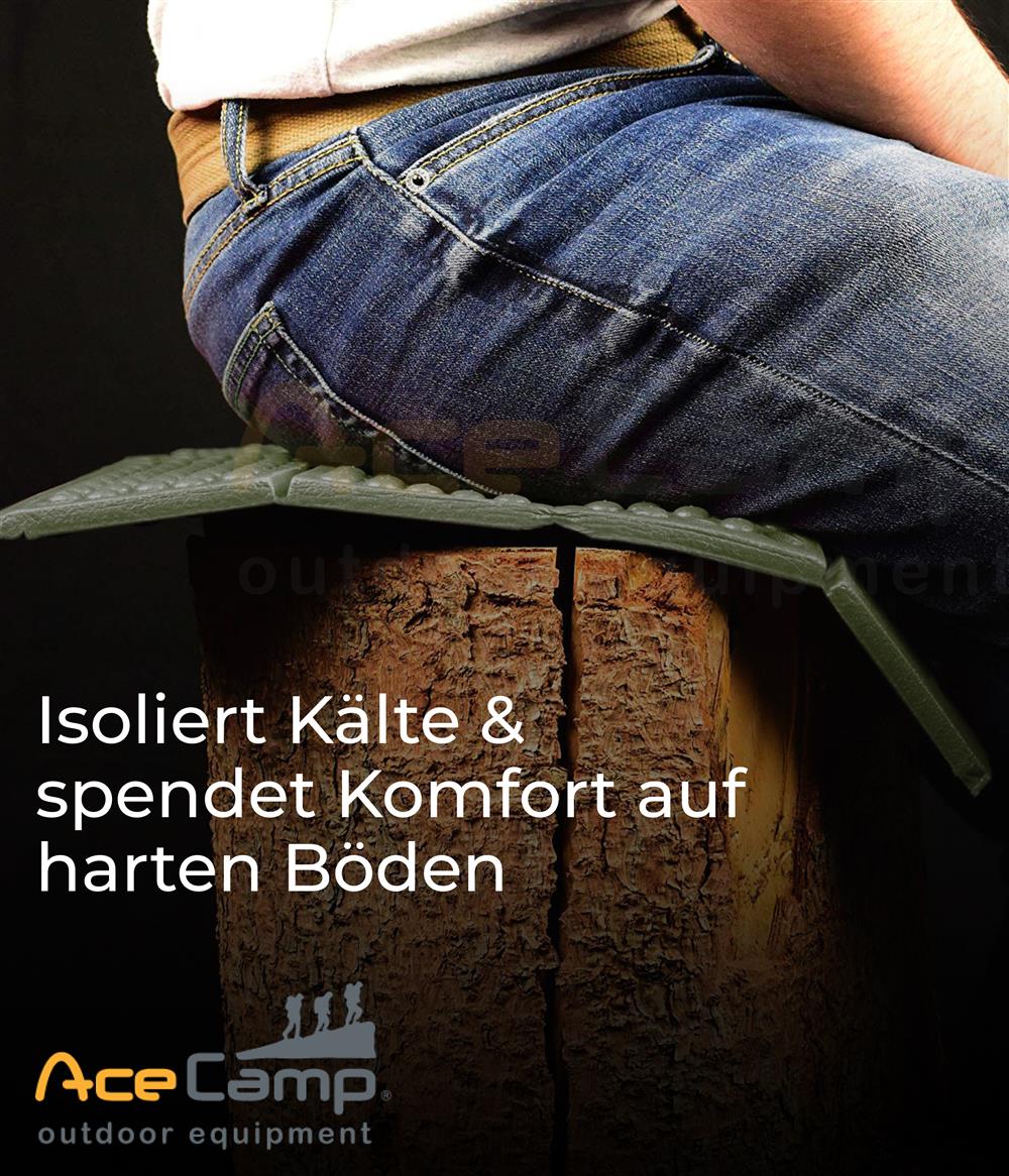 AceCamp faltbares Thermositzkissen 40x30 cm – Grün
