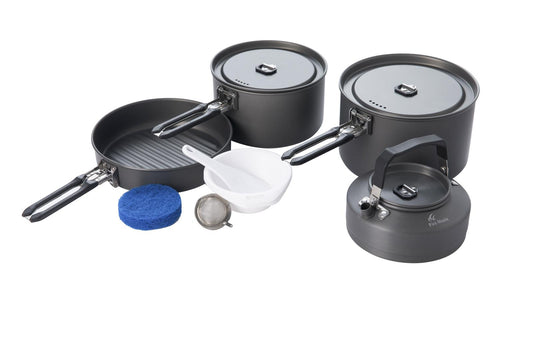 FireMaple Feast 4 Camping Kochgeschirr Set – Schwarz