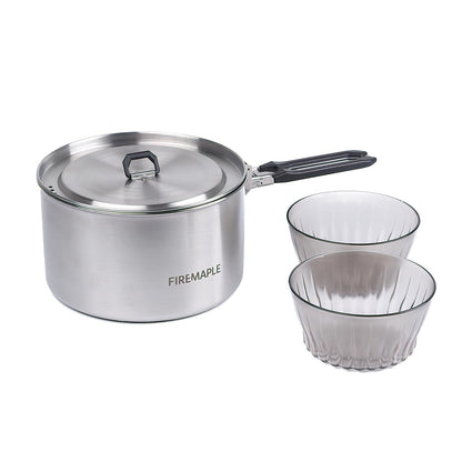 Antarcti Edelstahl Topf 1,5L mit 2 Tritan Schalen