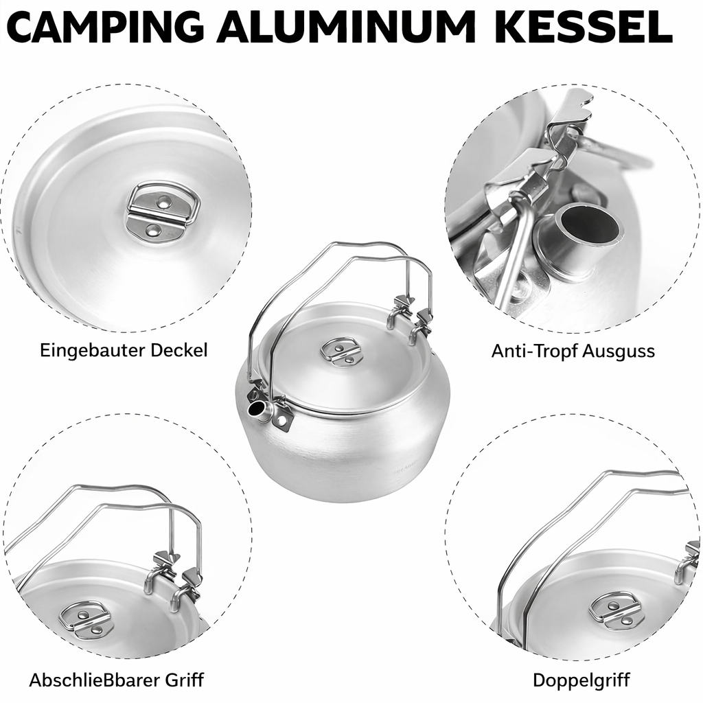 Nimbus Aluminium Kessel 1,2 L – kompakt & leicht