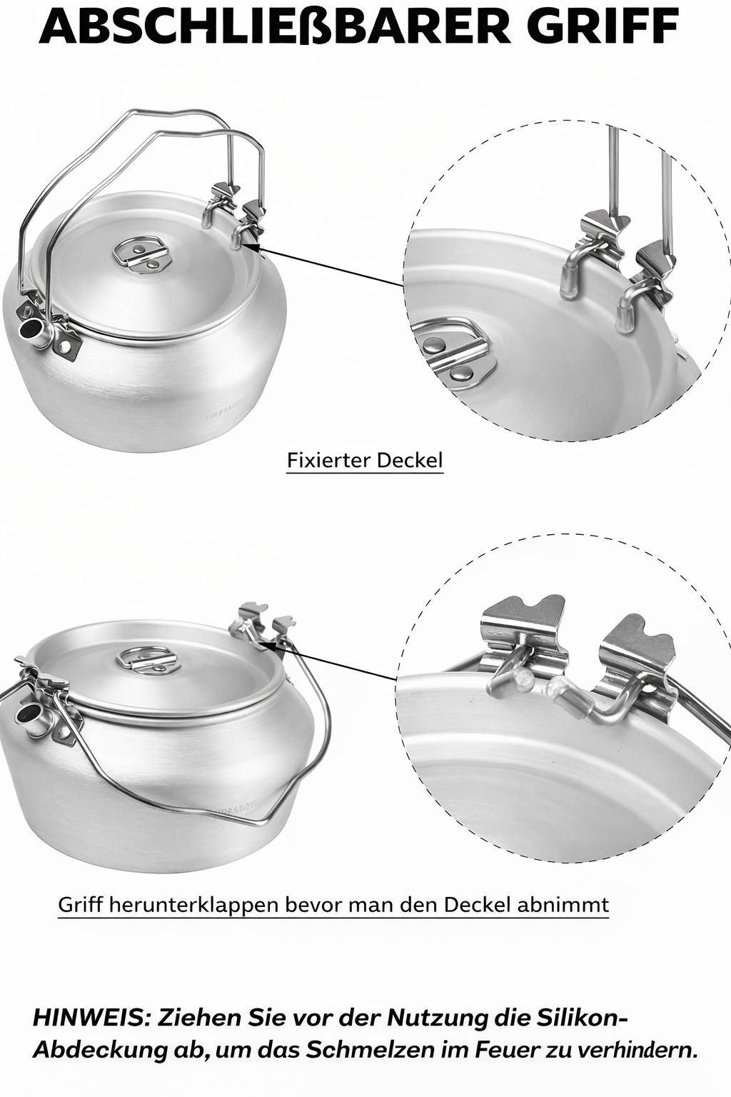 Nimbus Aluminium Kessel 1,2 L – kompakt & leicht