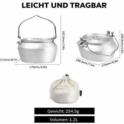 Nimbus Aluminium Kessel 1,2 L – kompakt & leicht