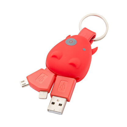 munkees USB Ladekabel Schlüsselanhänger Hippo
