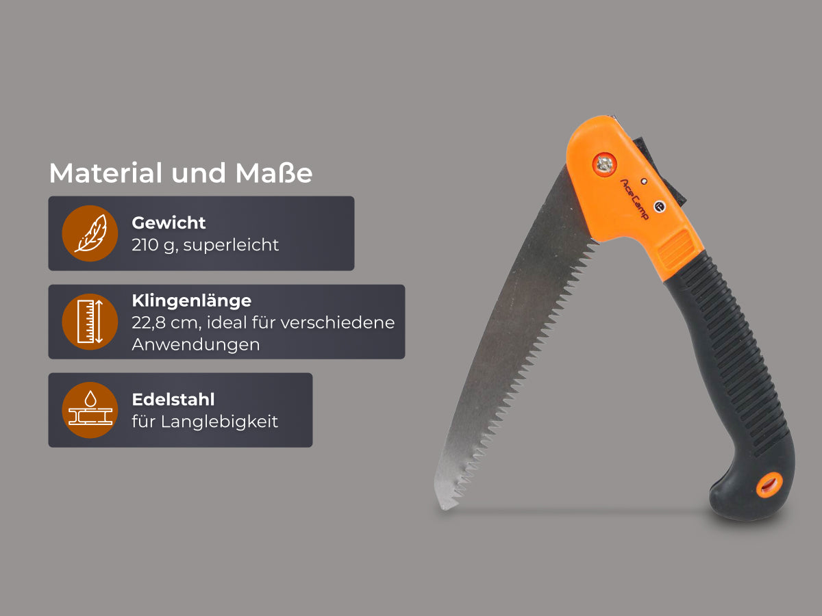 AceCamp Faltbare Klappsäge – kompakt & vielseitig einsetzbar