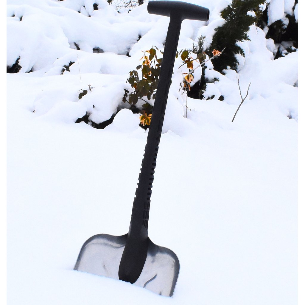 AceCamp Schneeschaufel 2591 Teleskopstiel ausgezogen mit Griffdetail von oben