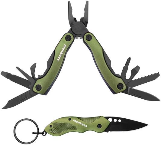 munkees Multi Duo Olive – Schlüsselanhänger mit Tools