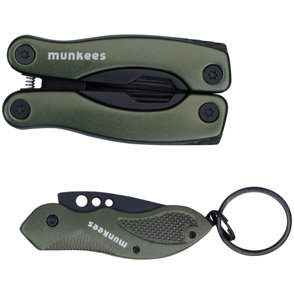 munkees Multi Duo Olive – Schlüsselanhänger mit Tools