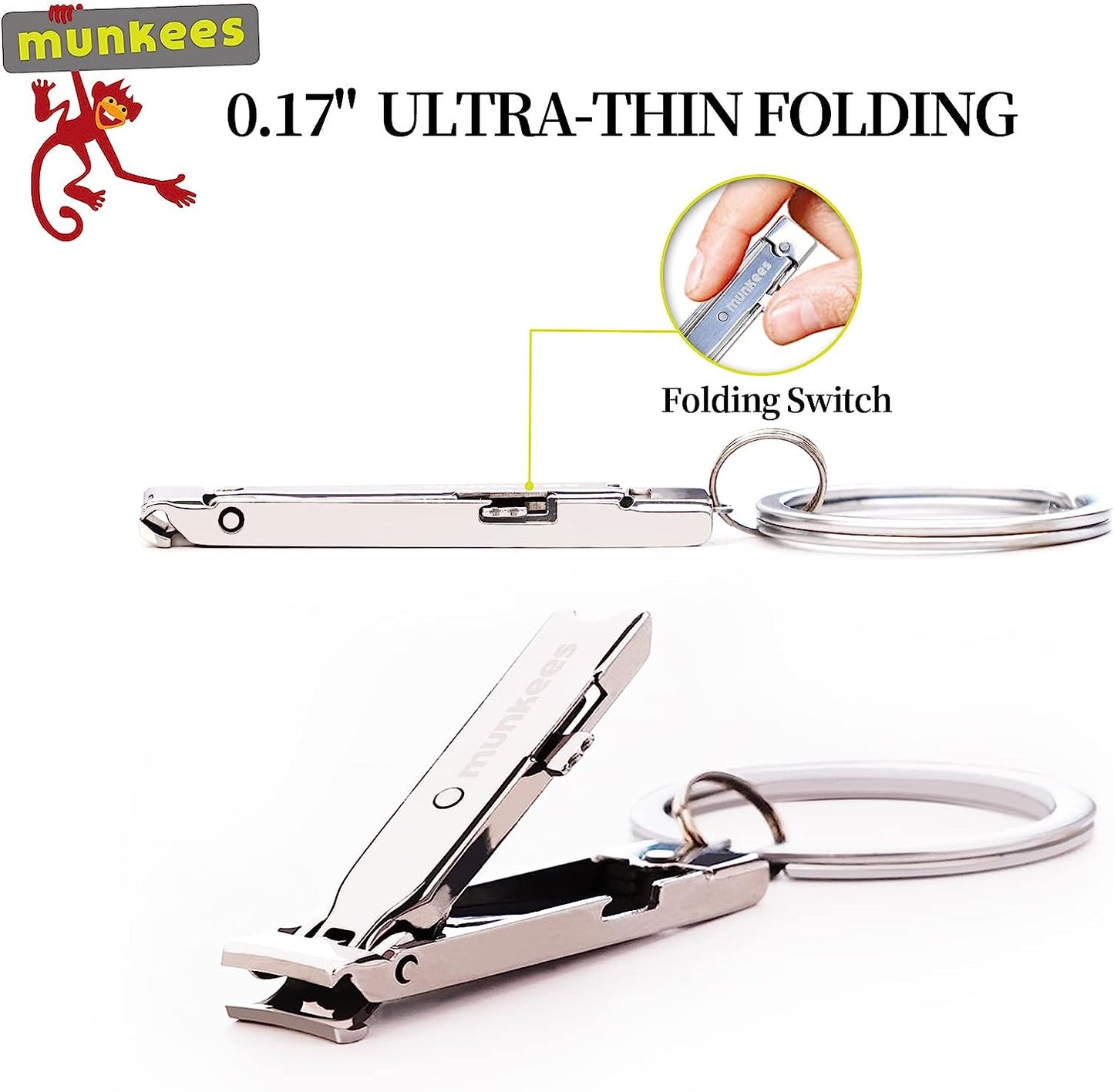 munkees Ultradünner Mini-Nagelknipser mit Schlüsselanhänger