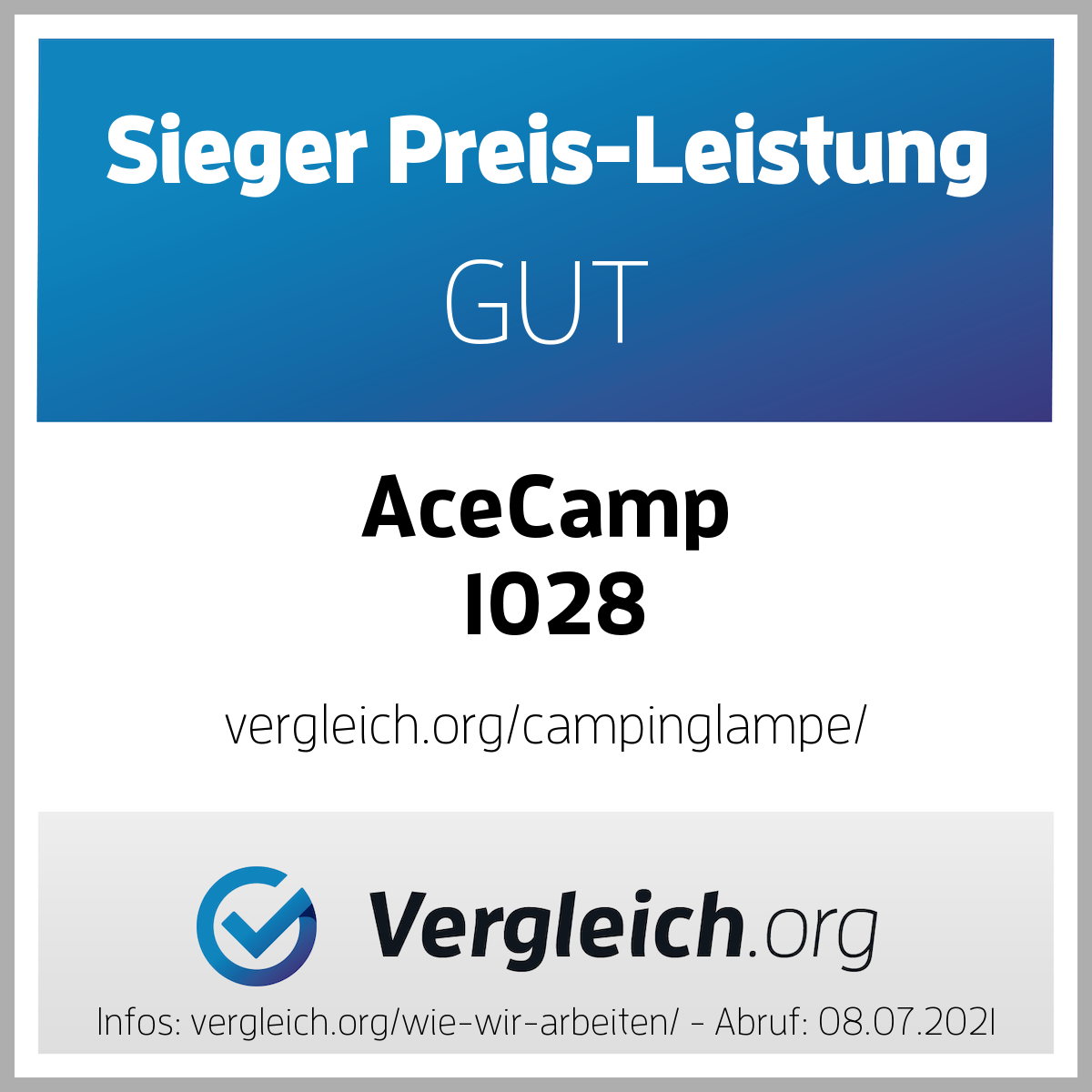 munkees LED Zeltlampe mit Karabiner – Orange