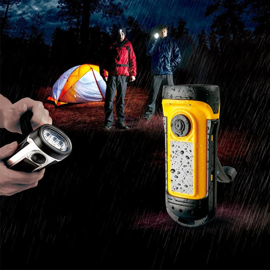 DYNA Dynamo/Solar Taschenlampe mit Kurbel & 4 Lichtmodi