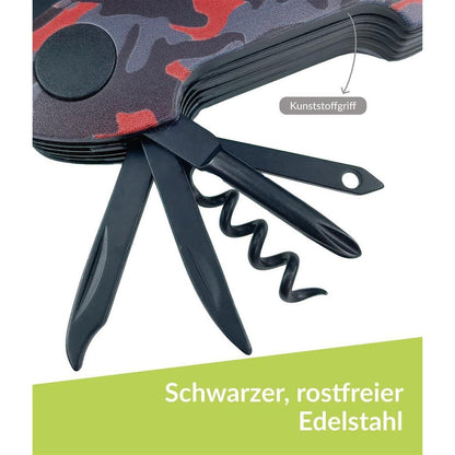 munkees Taschenmesser Camouflage 15-in-1 Rottarn Verpackung Geschenkbox