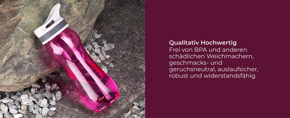 AceCamp TRITAN Trinkflasche BPA-frei mit Trinkhalm