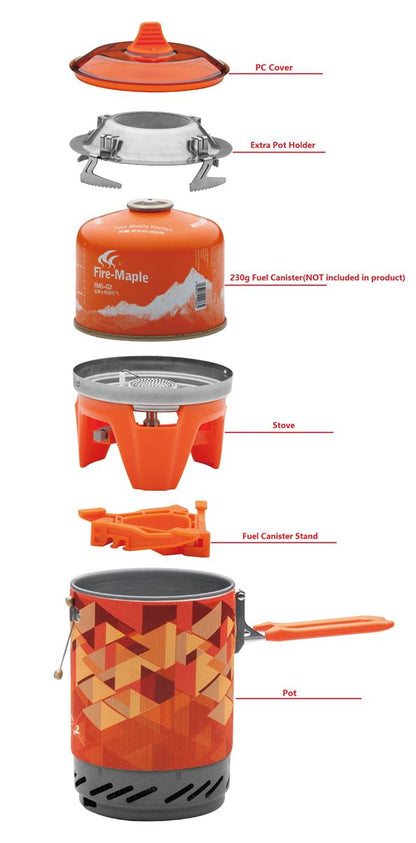 Fire-Maple Star X2 Gaskocher-Set mit 1L Topf & Piezo-Zündung